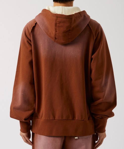 パーカー AGED ZIP UP HOODIE/ジップアップフーディー/ヴィンテージ