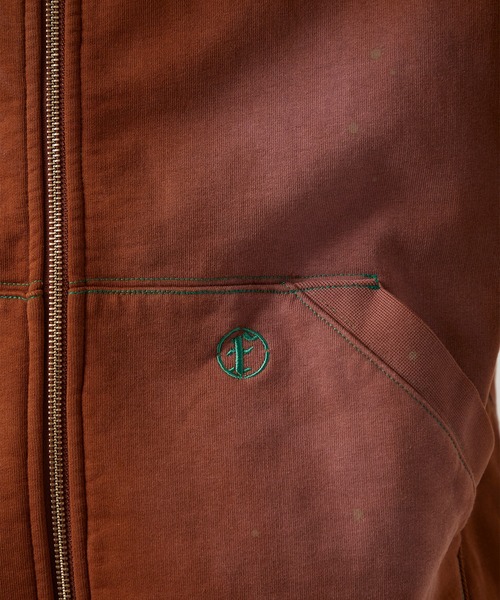 パーカー AGED ZIP UP HOODIE/ジップアップフーディー/ヴィンテージ