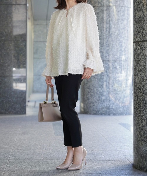 HUIT bouquet ブラウス シャツ 2way フェザー レディース