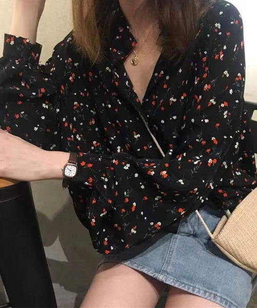 Sally Lunn ブラウス シャツ 花柄長袖シャツ レディース : ZOZOTOWN