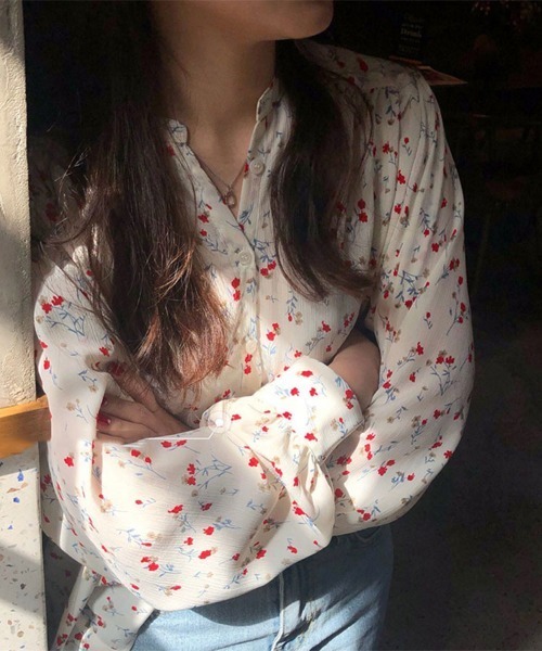 Sally Lunn ブラウス シャツ 花柄長袖シャツ レディース : ZOZOTOWN