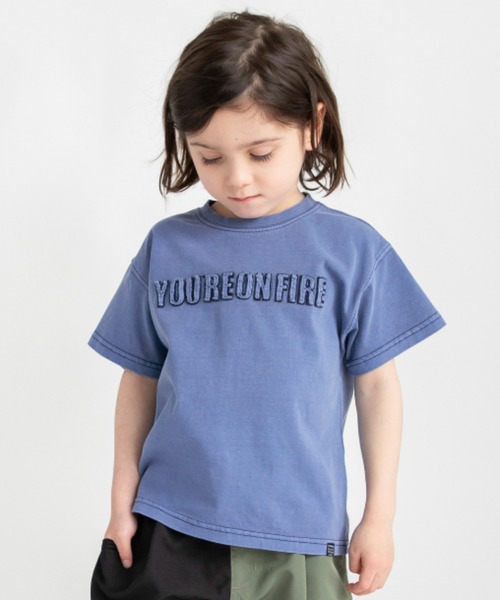 branshes（ブランシェス） tシャツ ピグメント加工/ロゴアップリケ半袖
