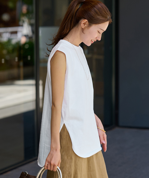 美品 ATON タンクトップ ピンク サイズ2 FRESCA SINGLE JERSEY TANKTOP / PINK | ATON (WOMEN)(エイトン