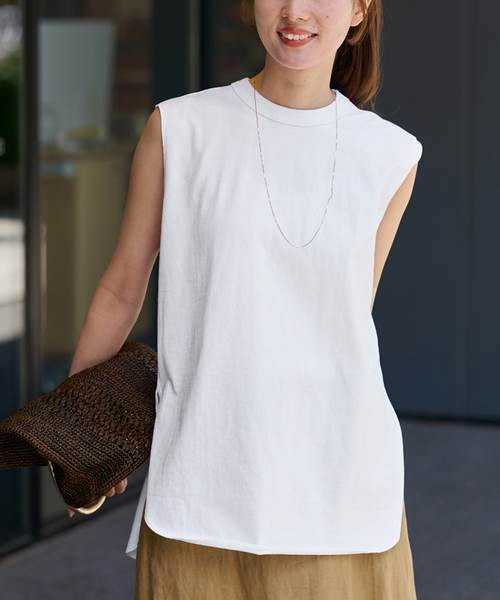 ATON エイトン ROUND HEM TANK TOP ノースリーブトップス FRAMeWORK タンクトップ ノースリーブ ATON/エイトン 12/-AIR