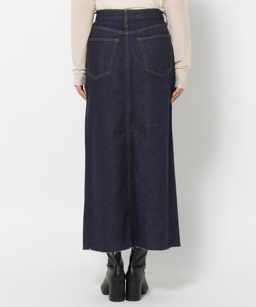 LOWRYS FARM」 デニムスカート M ネイビー レディース