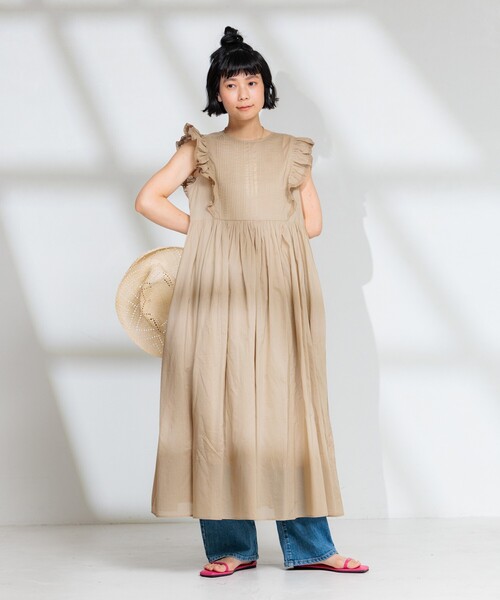 お値下げ✨DELFI　BKフリルワンピース　未使用 FREAK'S STORE ワンピース インドボイル ピンタックフリル