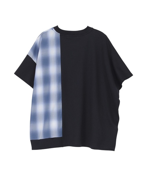 tシャツ チェックドッキングジャージィー / S レディース ZUCCa tシャツ チェックドッキングジャージィー / Tシャツ S