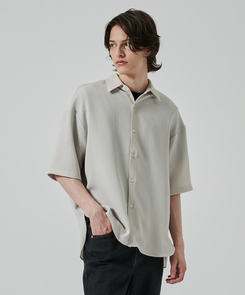 STUDIOUS（ステュディオス） 七分袖 シャツ 「STUDIOUS」PLEATS SHIRTS