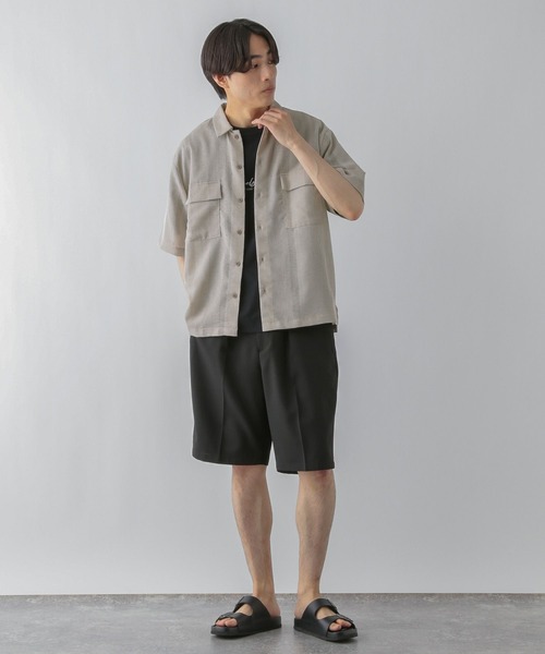 GLOBAL WORK（グローバルワーク） シャツ 快適サマーシャツ/透かし柄