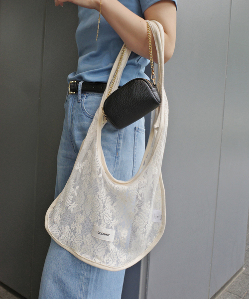 新品 GLOWNY glowny バッグ bag レースバッグ lace bag MUSINSA | GLOWNY FLORAL LACE BAG (BLACK)