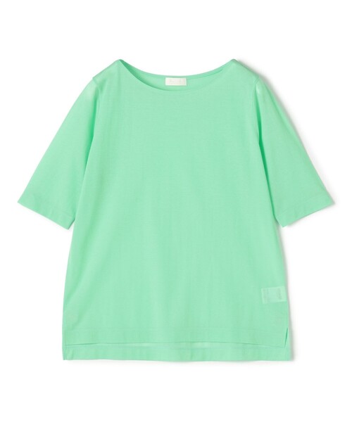 tシャツ シアーコンパクトジャージー ボートネックプルオーバー レディース