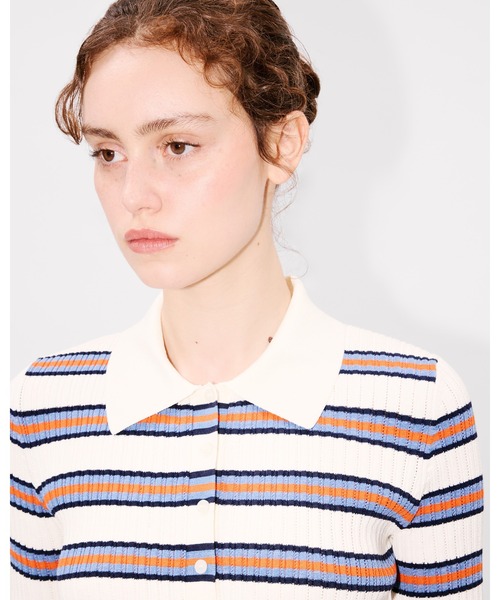 'KENZO Coast Lines' コットン ニット ポロ レディース