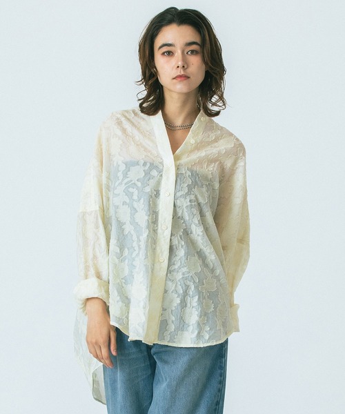 ROSE BUD（ローズバッド） ブラウス シャツ (GENE HEAVENS)SHEER LACE