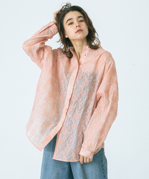 ROSE BUD（ローズバッド） ブラウス シャツ (GENE HEAVENS)SHEER LACE 