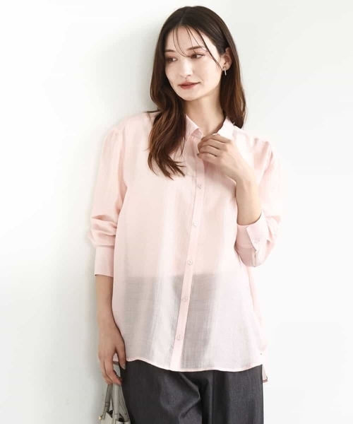 MK ミッシェルクラン（MK MICHEL  ）/シアーローンシャツブラウス/洗える MK MICHEL KLEIN（エムケー ミッシェルクラン） ブラウス シャツ