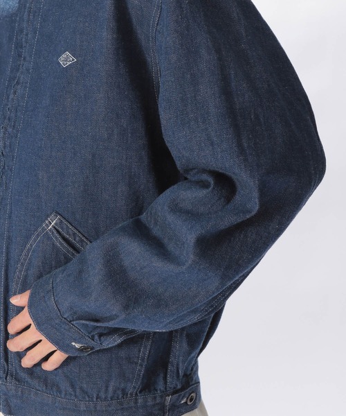 ダントン DANTON デニム ノーカラージャケット 34 インディゴ Gジャン DANTON（ダントン）の「【DANTON】デニムノーカラージャケット