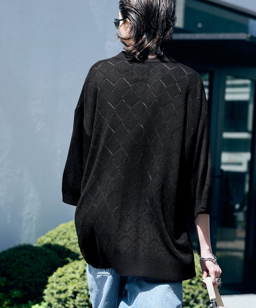 「ENDER PRODUCTS」 半袖ニット L ブラック メンズ