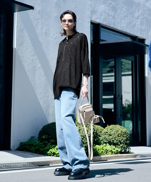 「ENDER PRODUCTS」 半袖ニット L ブラック メンズ