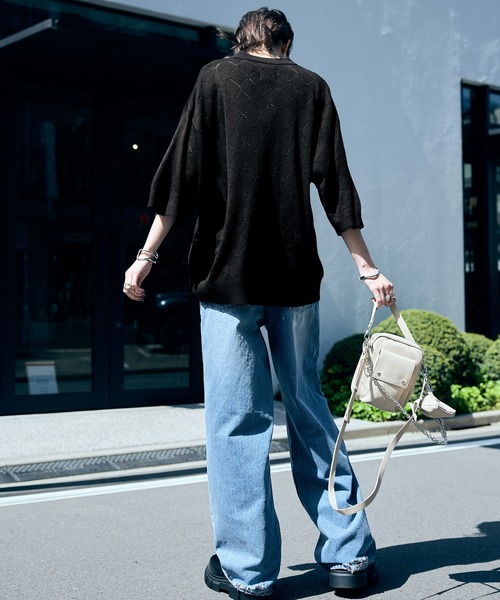 「ENDER PRODUCTS」 半袖ニット L ブラック メンズ