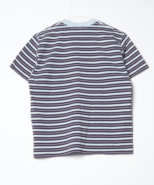 「DANTON」 ボーダー柄半袖Tシャツ 36 ブルー レディース