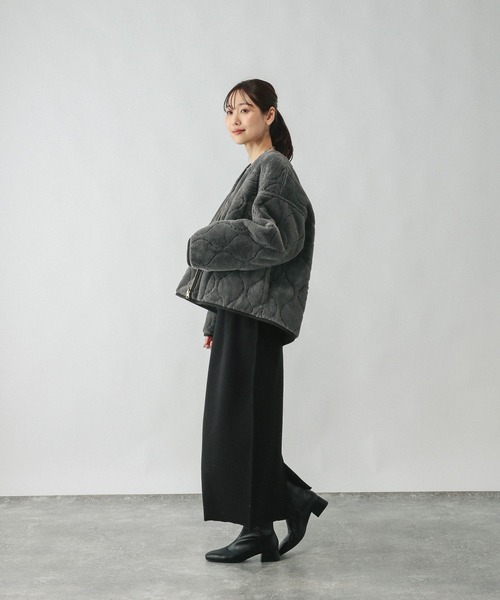 GLOBAL WORK リバーシブルキルトブルゾン ブラック 美品 GLOBAL WORK ブルゾン アウター リバーシブルファーキルト