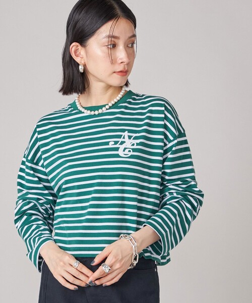SHIPS tシャツ NINE CASE:ボーダー 長袖 TEE レディース