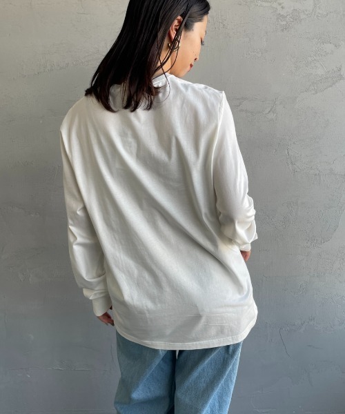 「FRED PERRY」 長袖カットソー M ホワイト レディース