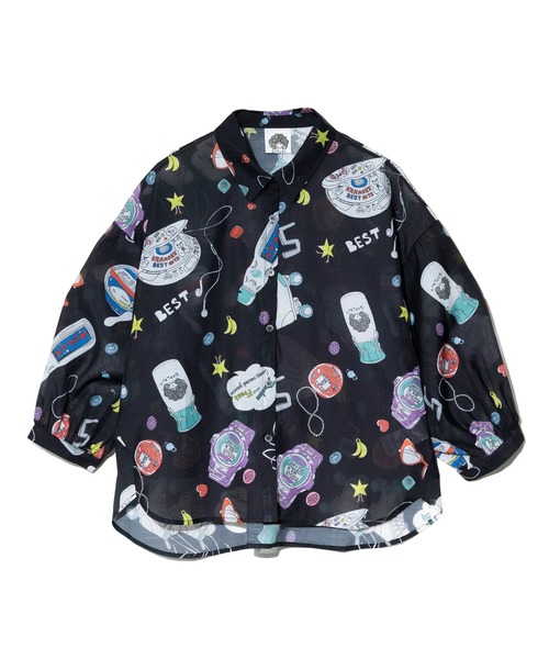 ScoLar（スカラー） ブラウス シャツ レトロ総柄シャツ レディース 