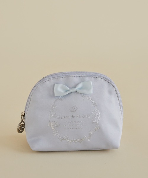 Maison de FLEUR（メゾンドフルール） ポーチ サテンリボンラウンド