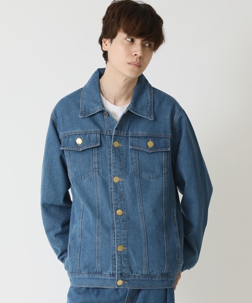 古着　デニムジャケット　ダッフルコート L 赤　ジャケット　ビンテージ　Gジャン 古着 デニムジャケット ダッフルコート L 赤 ジャケット