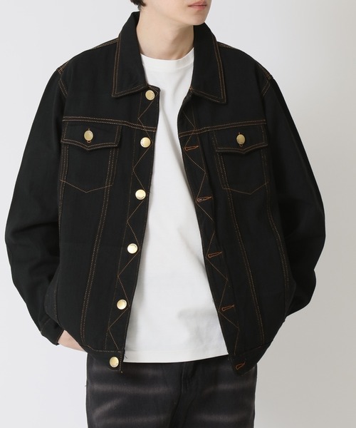 バーガンディ レザーデニムジャケット GUESS Originals Burgundy Sanded Denim Hoodi デニムジャケット