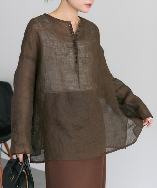 PUAL CE CIN ブラウス pual ce cin ブラウス シャツ メッシュクロス刺繍ブラウス