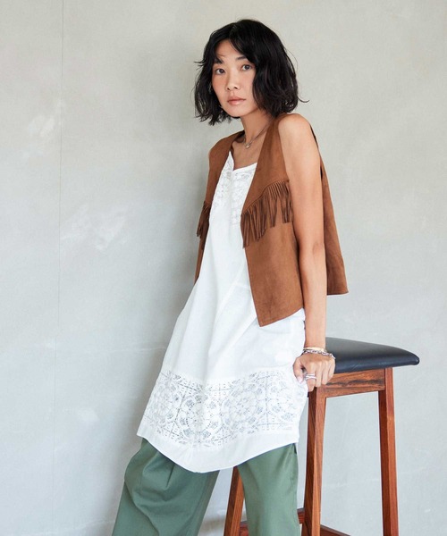 BAYFLOW（ベイフロー） ワンピース バテンレースミディワンピース