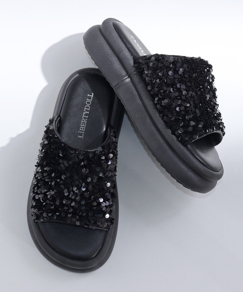 「LibertyDoll」 フラットサンダル S シルバー レディース_画像4