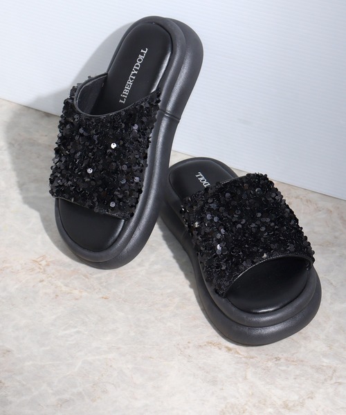 「LibertyDoll」 フラットサンダル S シルバー レディース_画像5