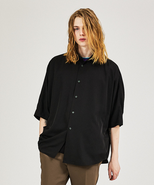 「AH ABAHOUSE」 半袖シャツ フリー ダークグリーン メンズ_画像3