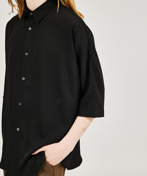 「AH ABAHOUSE」 半袖シャツ フリー ダークグリーン メンズ_画像7