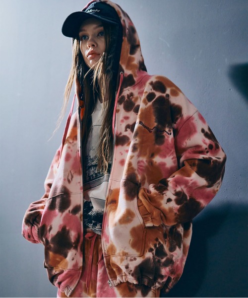 フード付きパーカー タイトスカート セットアップ ニット 秋冬