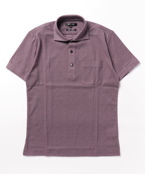 「MICHEL KLEIN HOMME 」 半袖ポロシャツ MEDIUM パープル メンズ_画像2