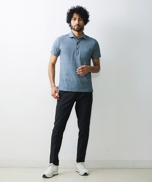 「MICHEL KLEIN HOMME 」 半袖ポロシャツ MEDIUM パープル メンズ_画像3