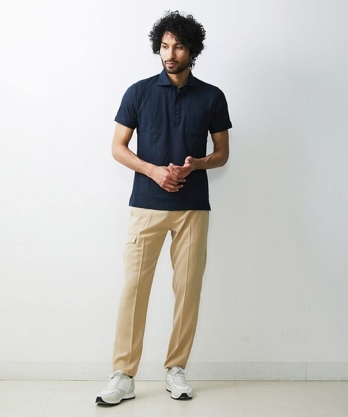 「MICHEL KLEIN HOMME 」 半袖ポロシャツ MEDIUM パープル メンズ_画像6