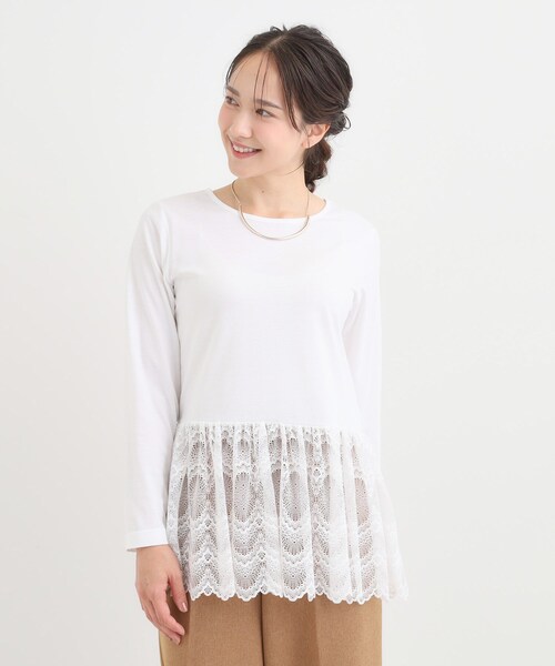 DRESKIP（ドレスキップ） tシャツ 裾フリルレイヤードトップス