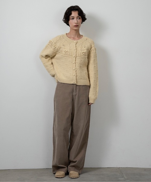 lawgy（ラウジー） カーディガン scallop collar cardigan