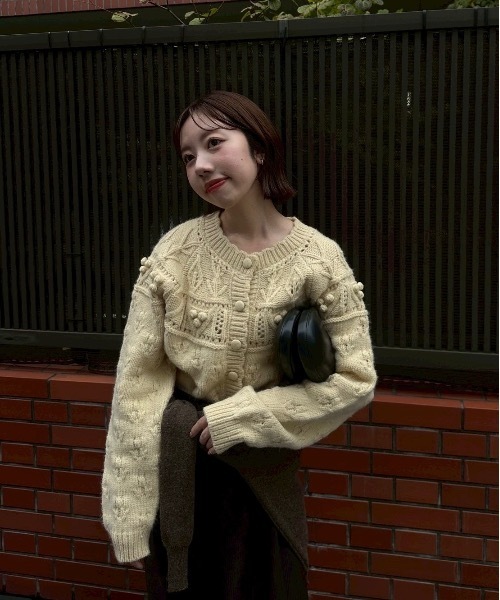 トップス lawgy scallop collar cardigan lawgy（ラウジー） カーディガン scallop collar cardigan