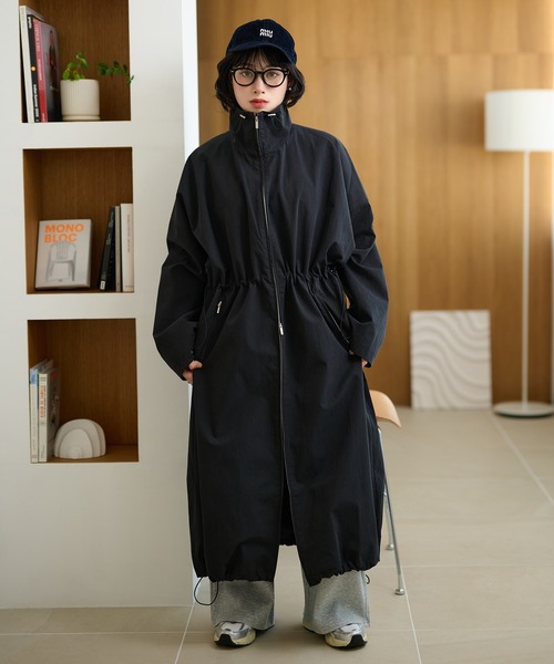 Todayful モッズコート 黒 ナイロン ロング丈 モッズコート コート double zip long mods coat /ボリュームダブル