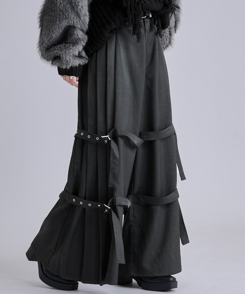 Ellno Loset（エルノロゼット） スラックス サイドプリーツダブル