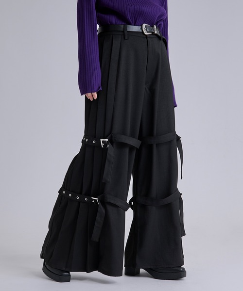 Ellno Loset（エルノロゼット） ワイドパンツ スラックス サイド