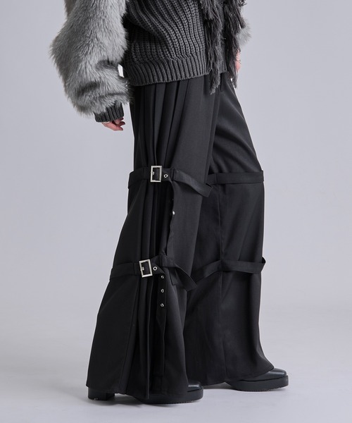 Ellno Loset（エルノロゼット） スラックス サイドプリーツダブル