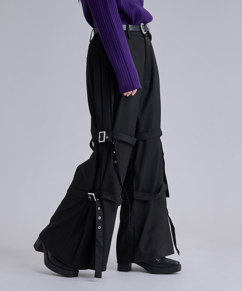 Ellno Loset（エルノロゼット） スラックス サイドプリーツダブル