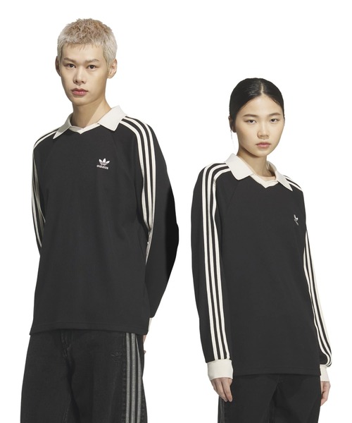 ⭐︎美品⭐︎【アディダスオリジナルス】レディースワッフルポロシャツ adidas（アディダス） ポロシャツ adidas WAFFLE LONG SLEEVE POLO